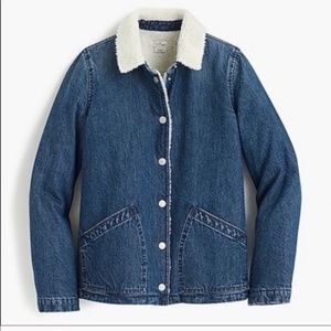 Denim sherpa swing jacket